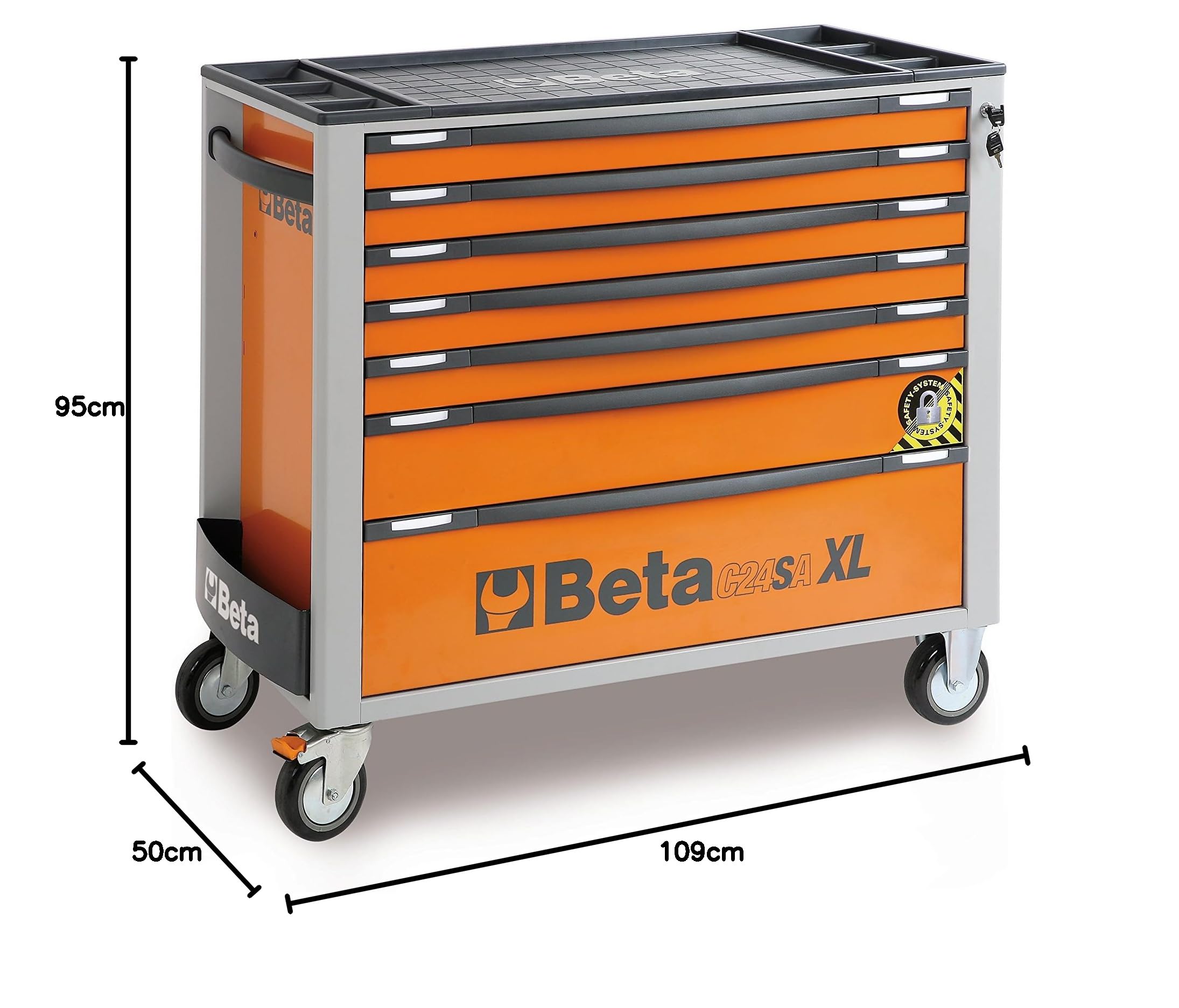 beta-c24saxl-7-o-werkzeugwagen-7-schubladen-orange image 2