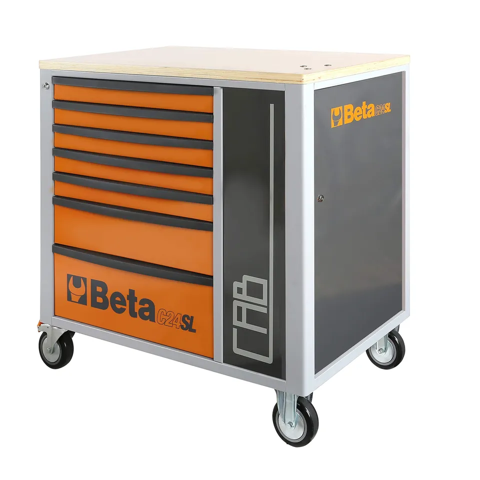 beta-c24sl-cab-o-werkzeugwagen-7-schubladen-orange-schrank image 1