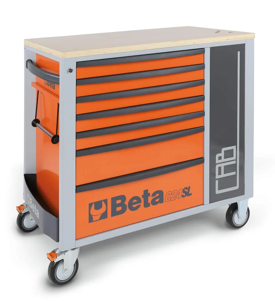 beta-c24sl-cab-g-werkzeugwagen-leer-7-schubladen-grau image 1