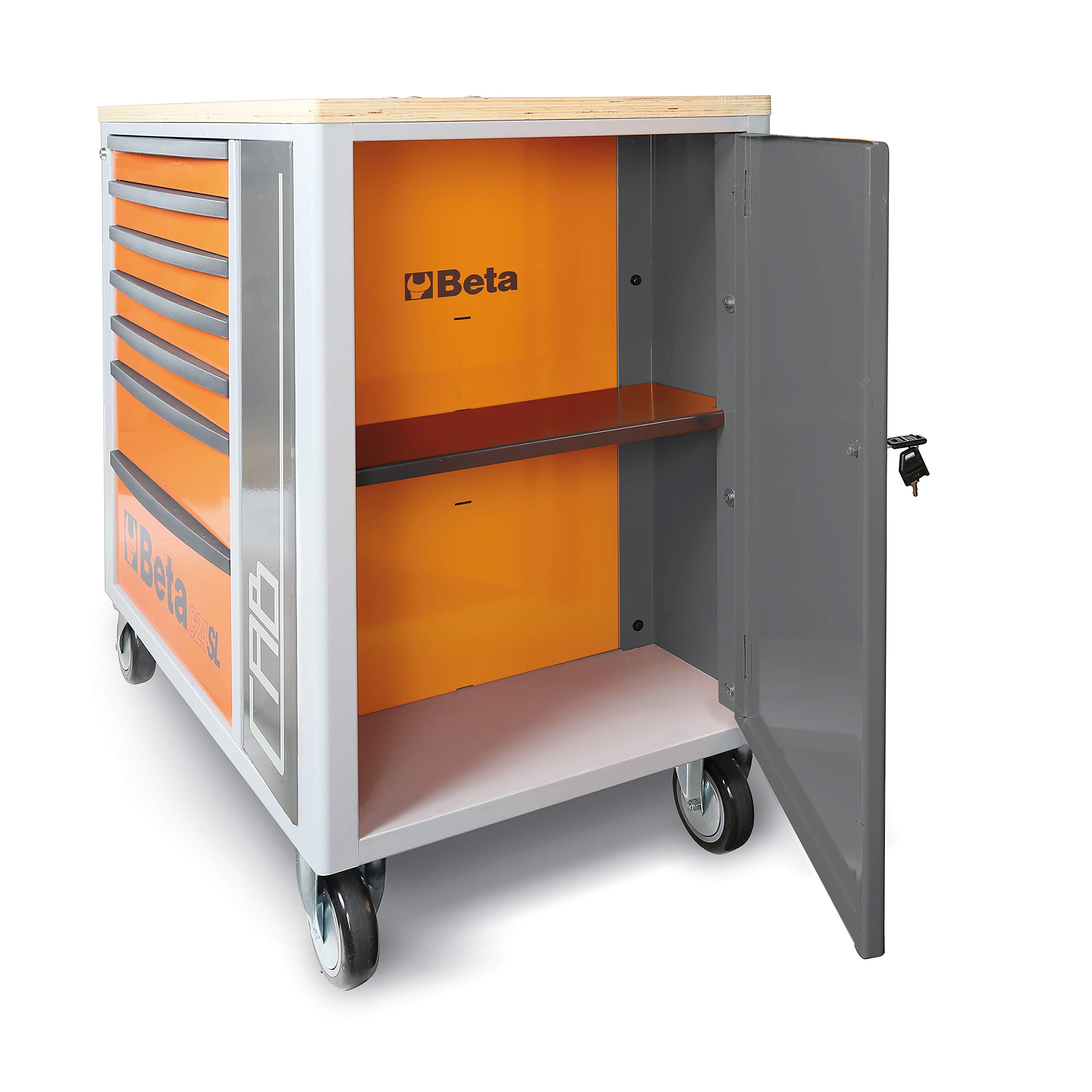 beta-c24sl-cab-o-werkzeugwagen-7-schubladen-orange-schrank image 6