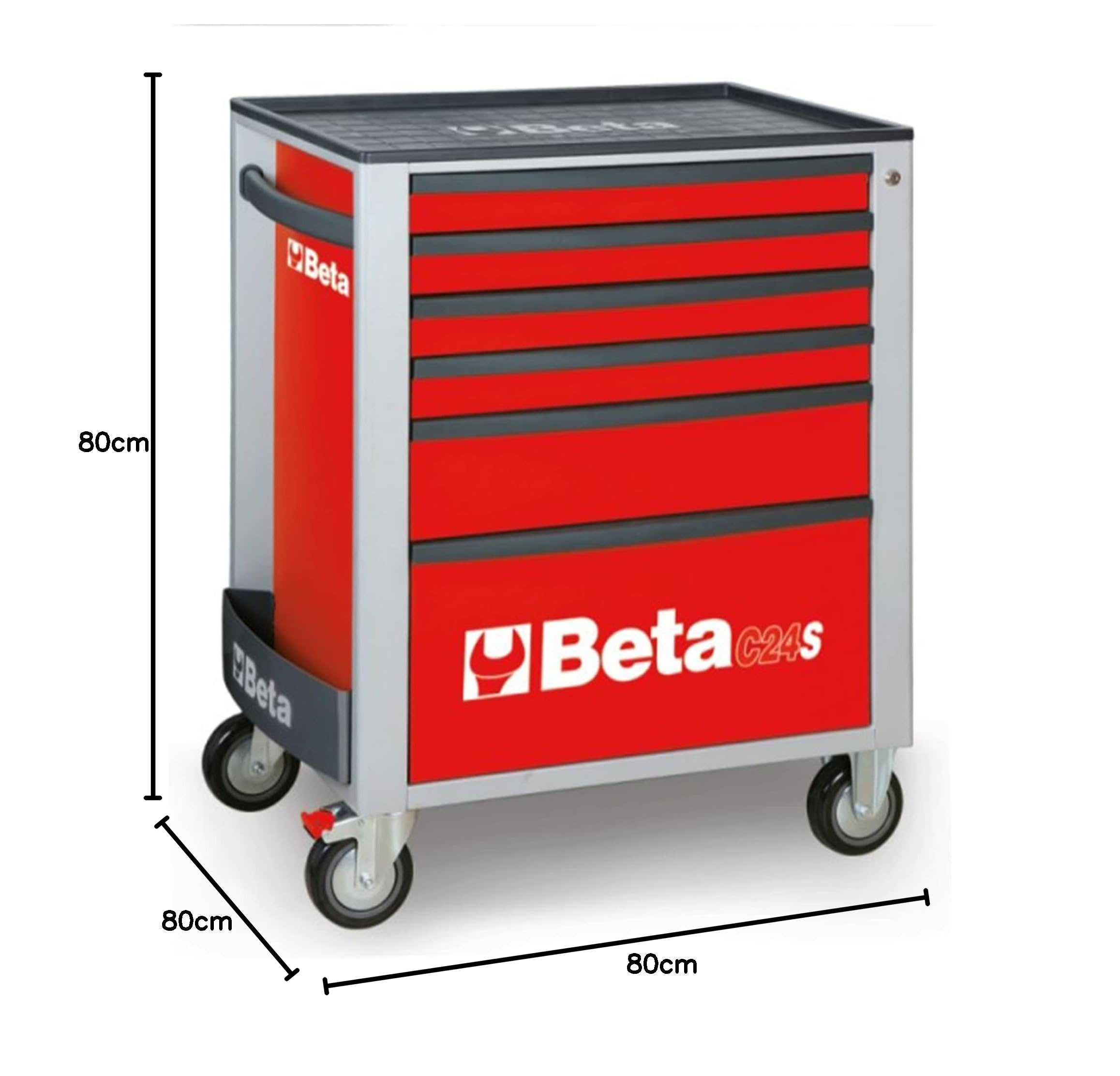 beta-c24s-6-r-werkzeugwagen-6-schubladen-rot-leer-zentralverriegelung image 2