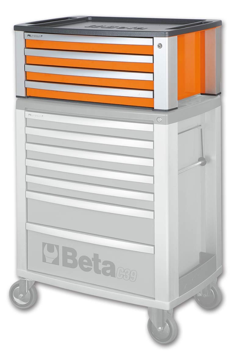 beta-c39t-g-werkzeugkasten-4-schubladen-aufsatzbox-grau image 2