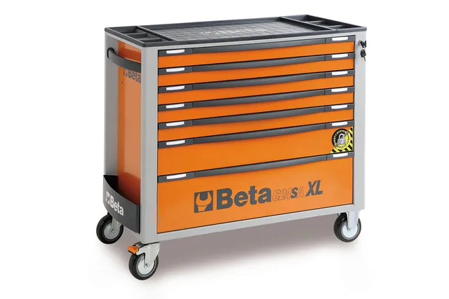 beta-c24saxl-7-o-werkzeugwagen-7-schubladen-orange image 1